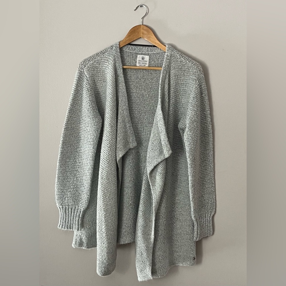 Women’s Volcom Open Front Cardigan Long Sleeve Light Gray